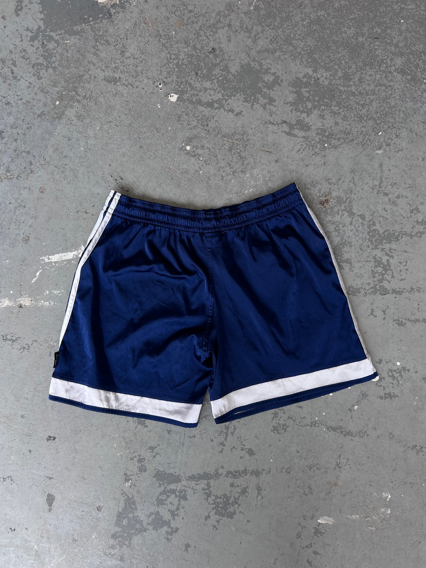 Y2K Adidas Navy Climalite Stripes Short- Sz L