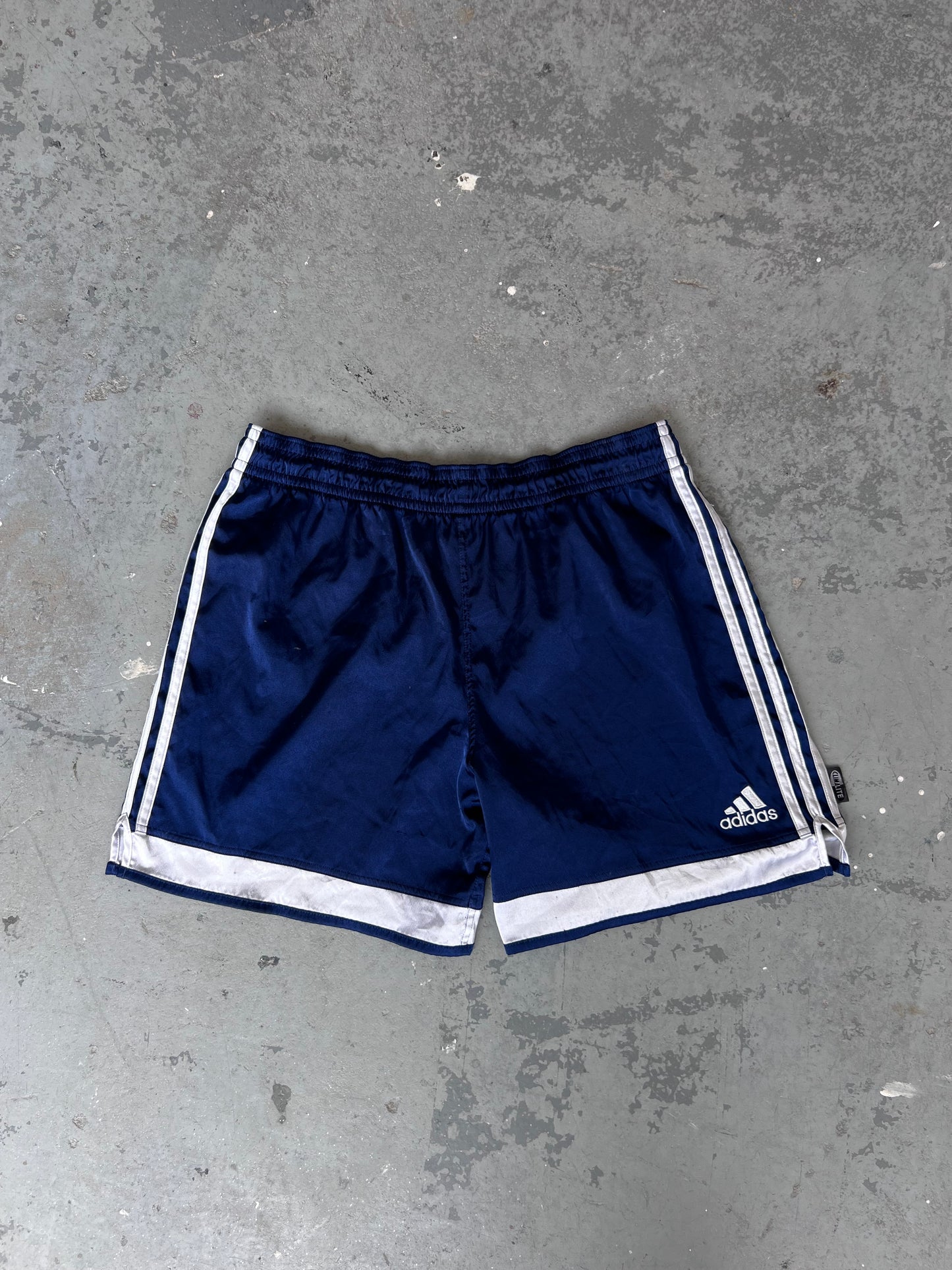 Y2K Adidas Navy Climalite Stripes Short- Sz L