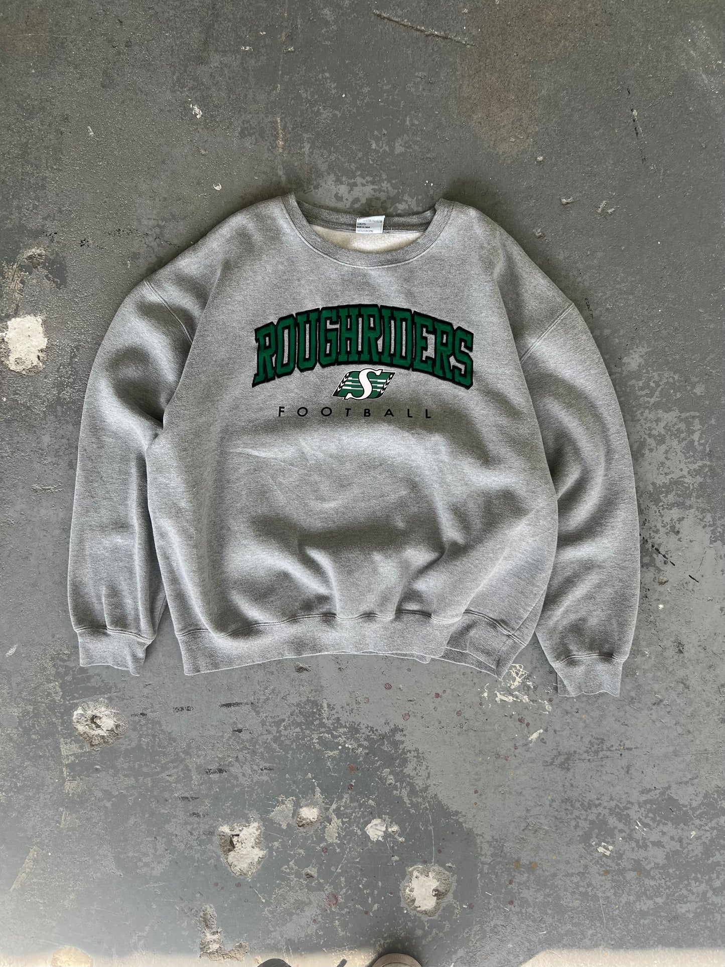 Y2k Rough Riders grey crewneck- Sz XXL