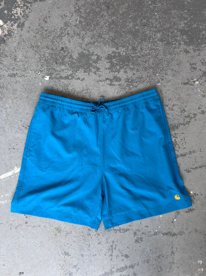 Carhartt WIP Chase Aqua Blue Swimtrunk- Sz XL