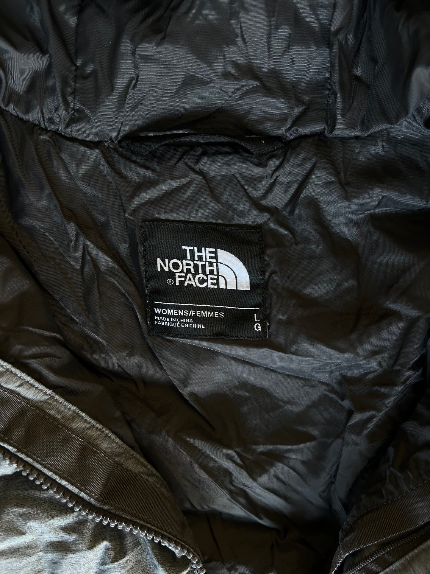 The North Face Mid-lenght  Grey Puffer Jacket- Size L(W)