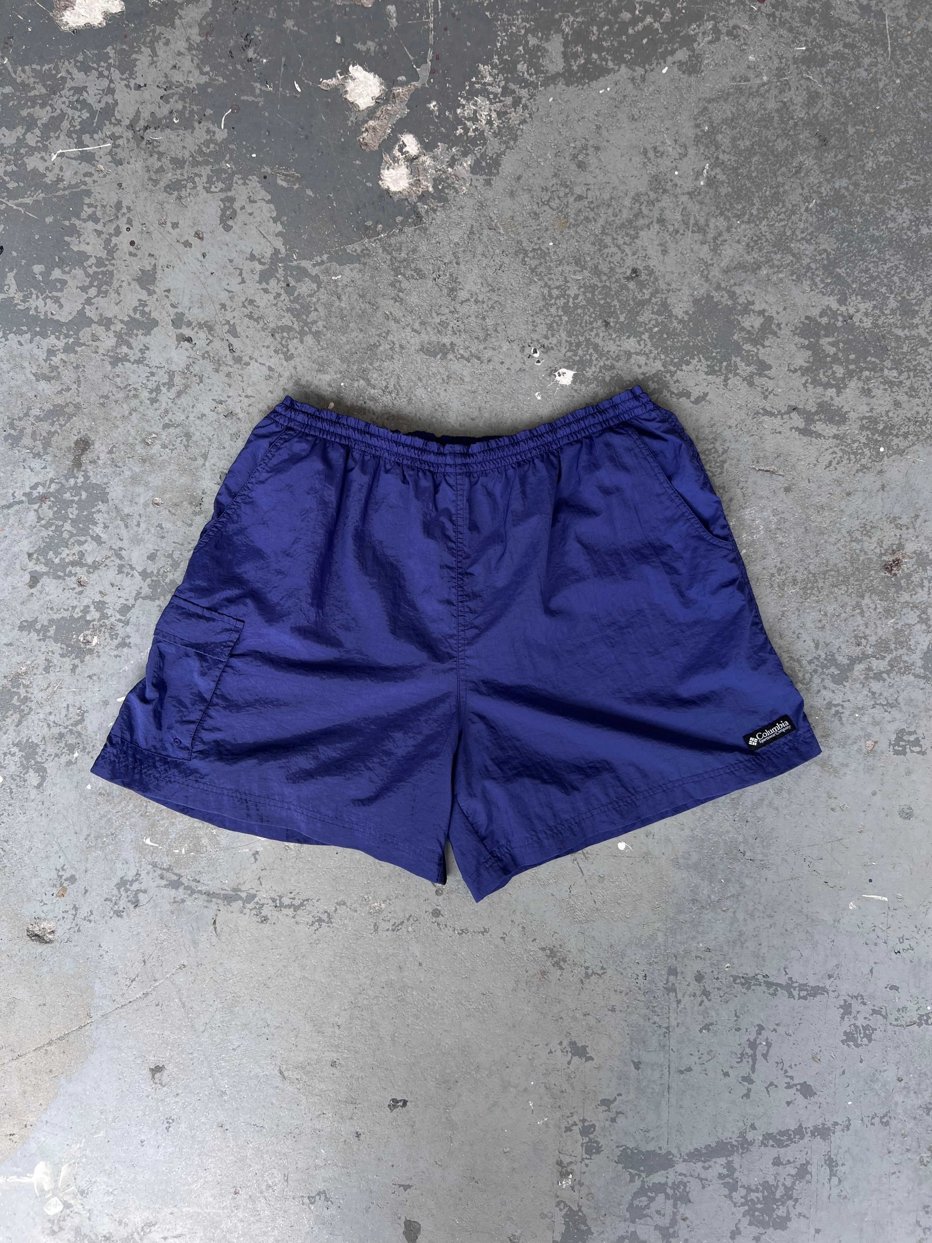 Y2K  Columbia Purple Nylon Short - Sz XL