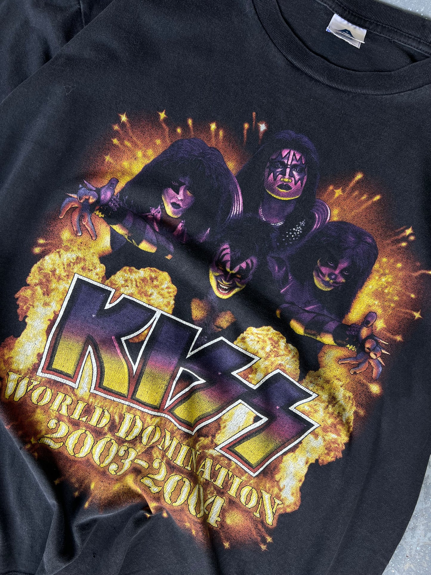 03' KISS ''World Domination 2003-04'' World Tour tee - Sz L