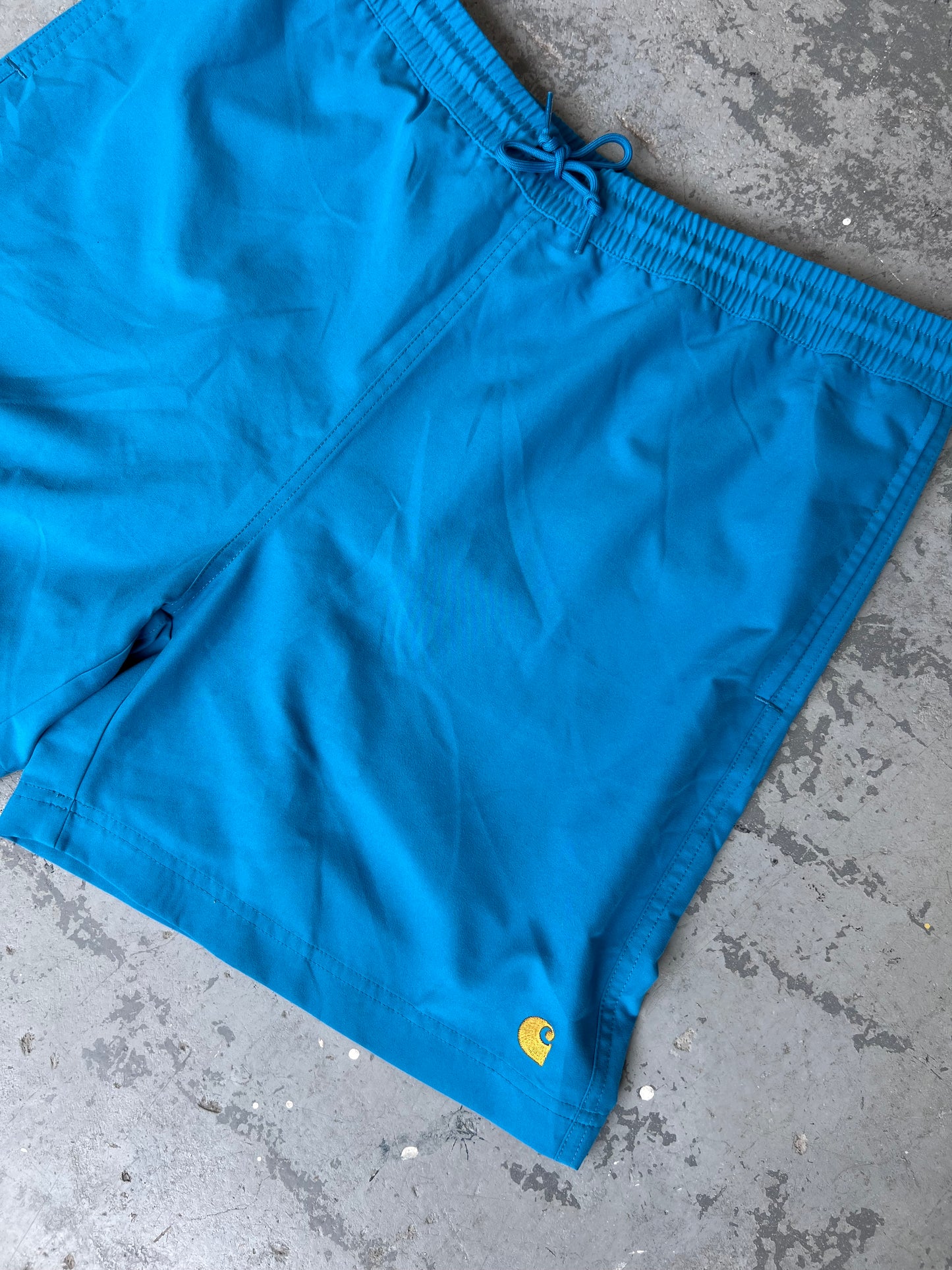 Carhartt WIP Chase Aqua Blue Swimtrunk- Sz XL