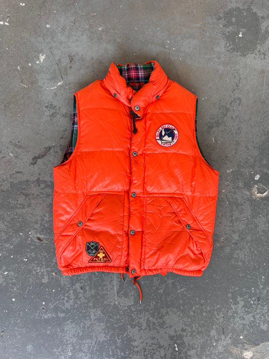 Y2K Polo Ralph Lauren Ski Club Orange Puffer Vest - Size L