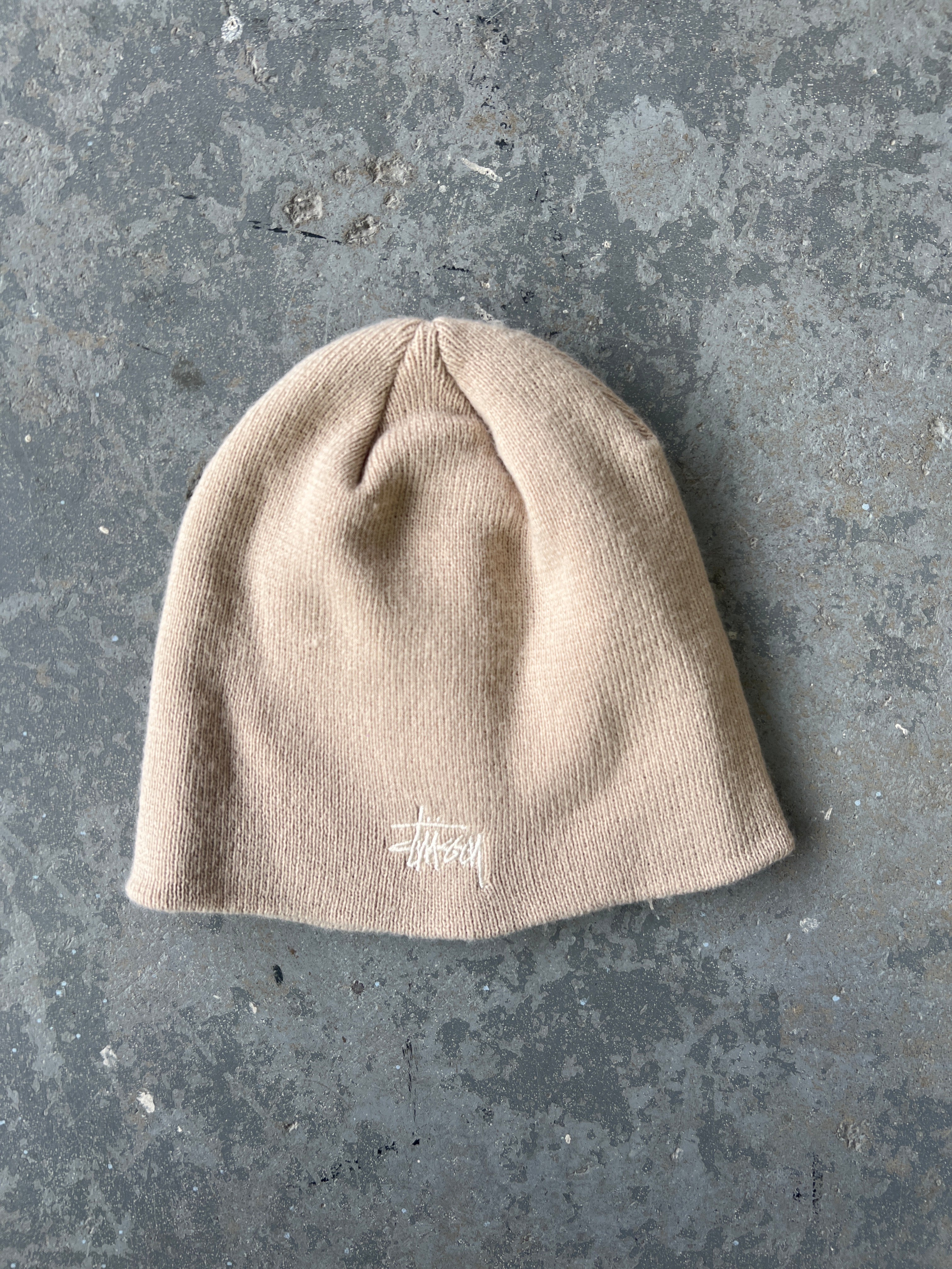 Stussy Beige logo Beanie