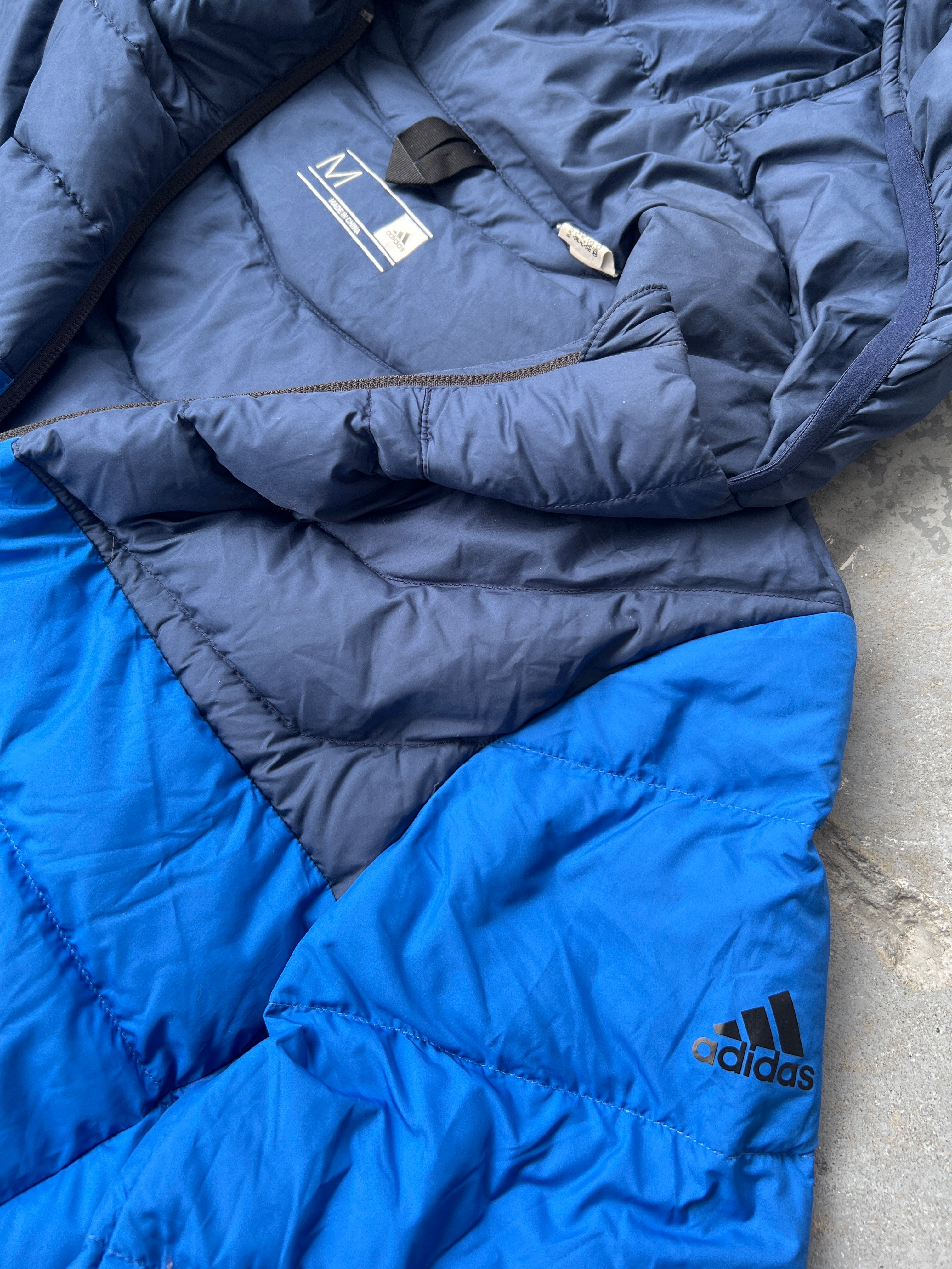 Adidas Blue Hooded Puffer- Size M