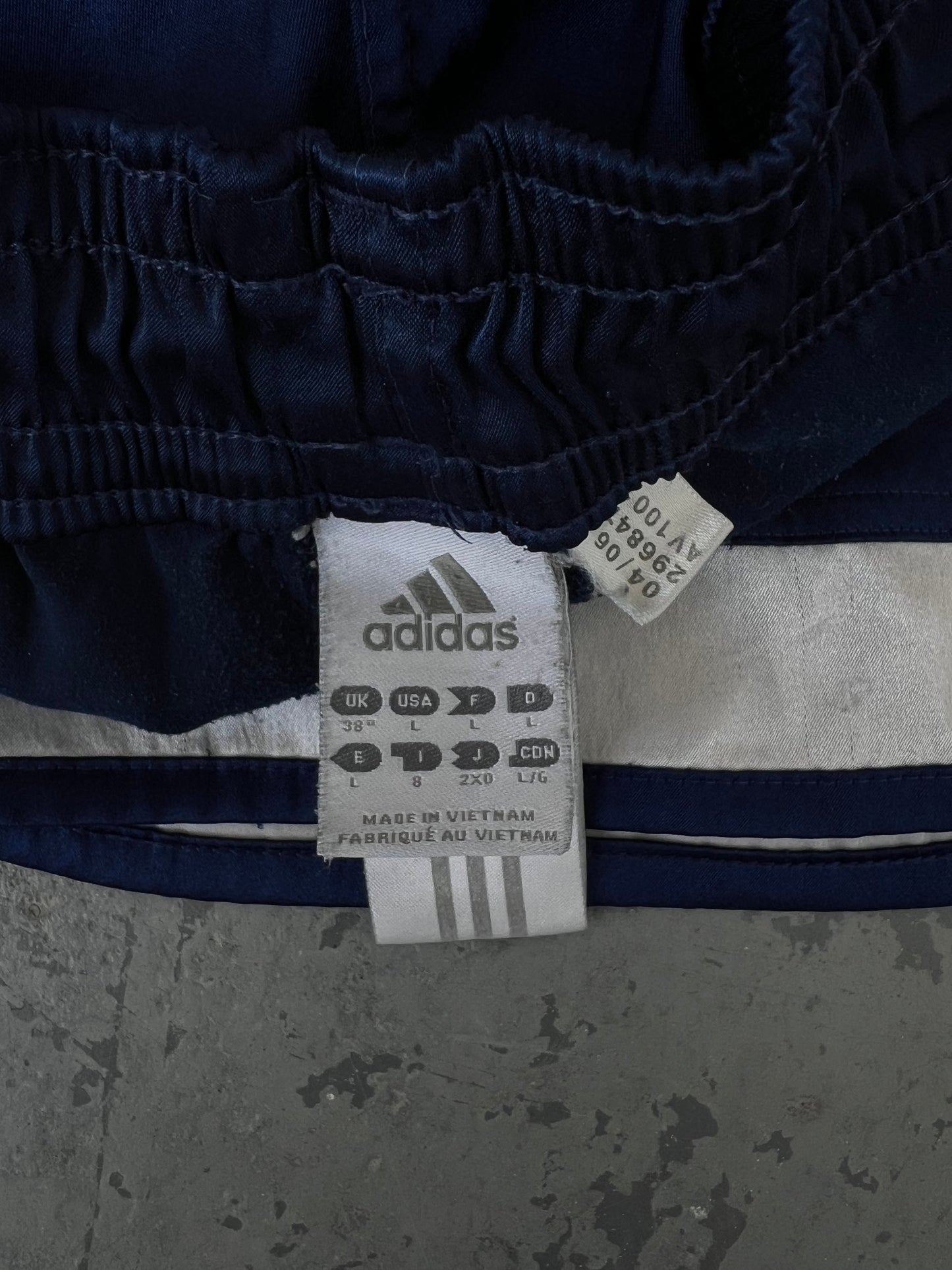 Y2K Adidas Navy Climalite Stripes Short- Sz L