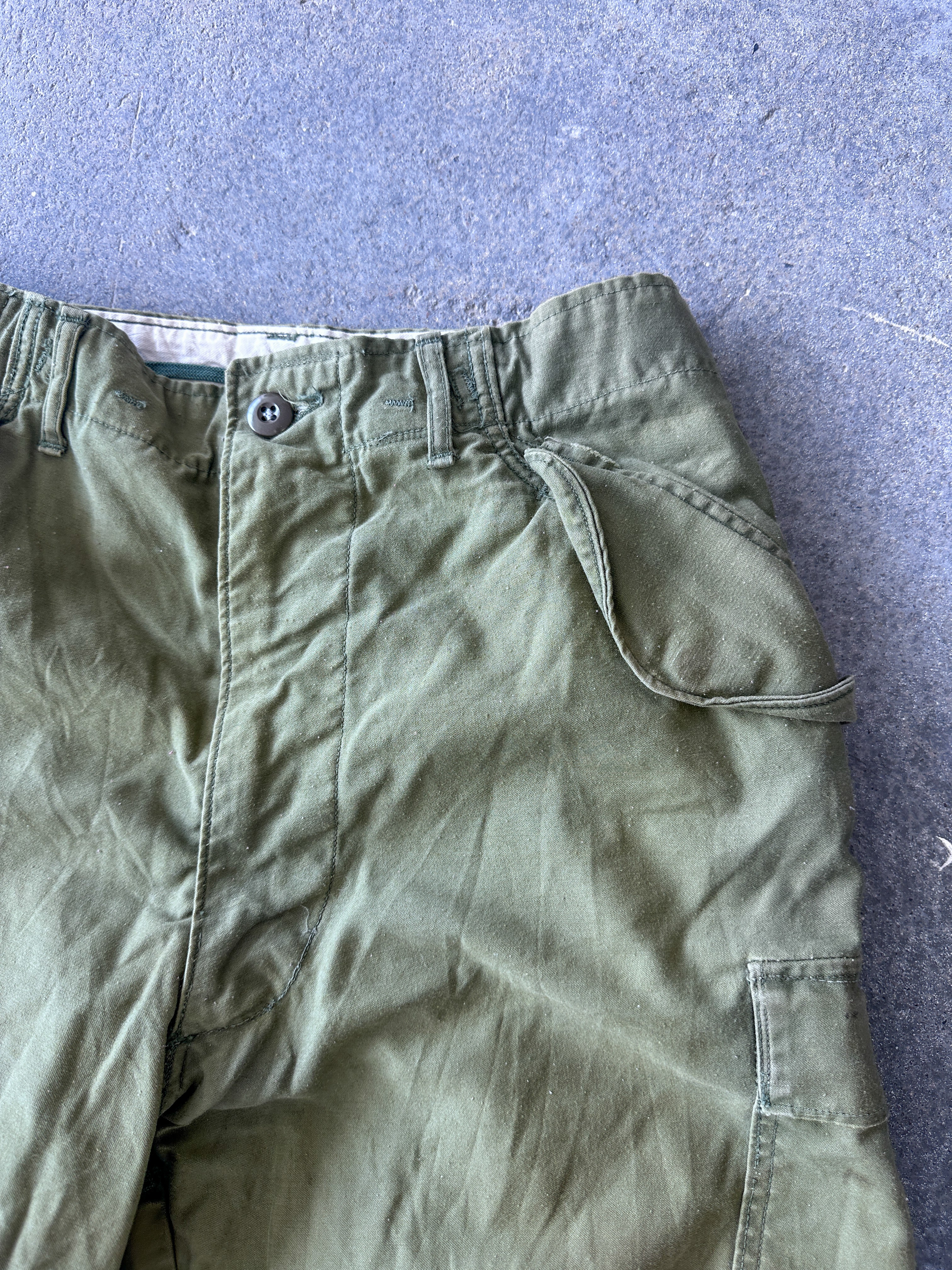 Military olive cargo pants Sz 30x29 faded*