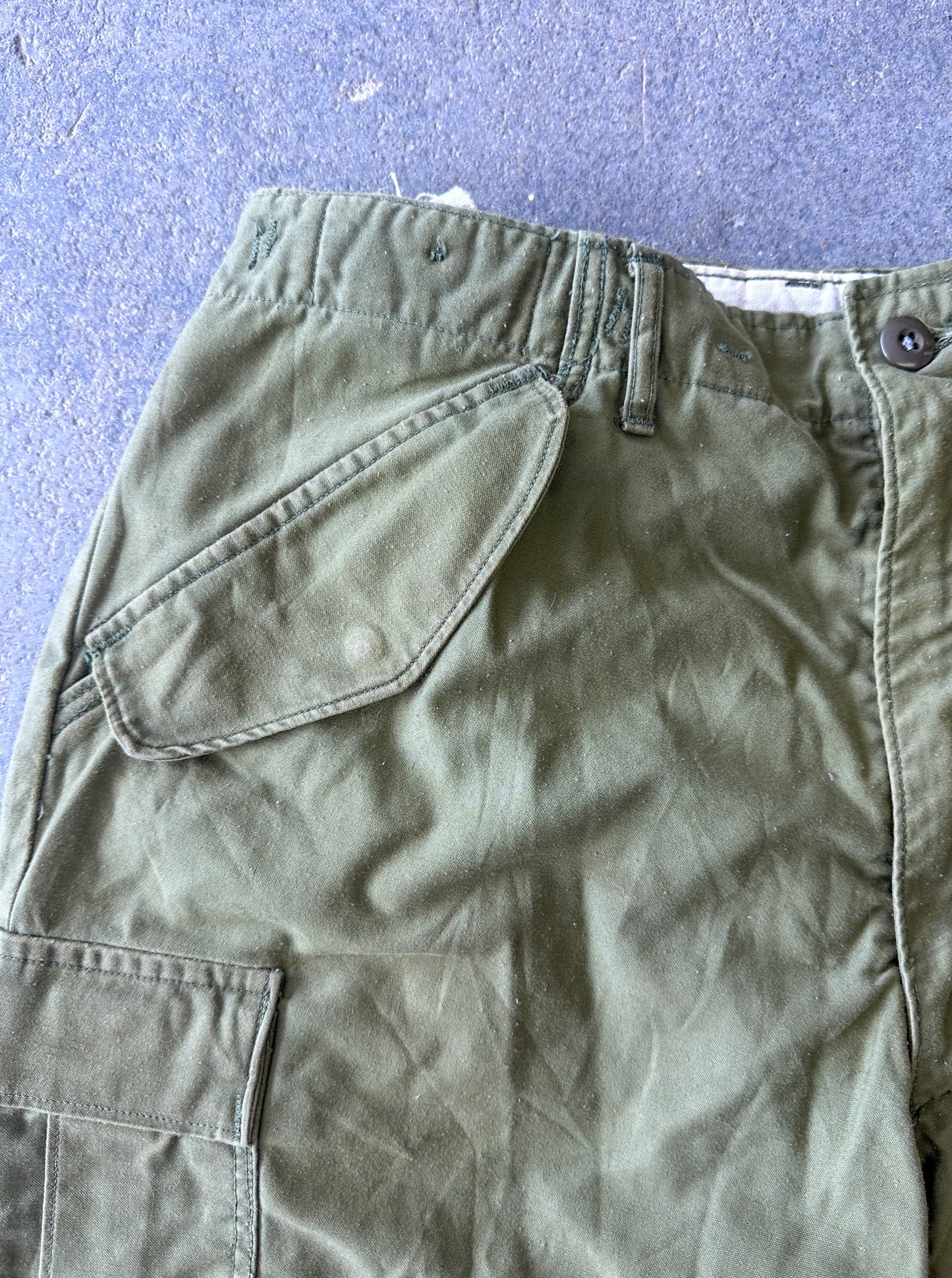 Military olive cargo pants Sz 30x29 faded*