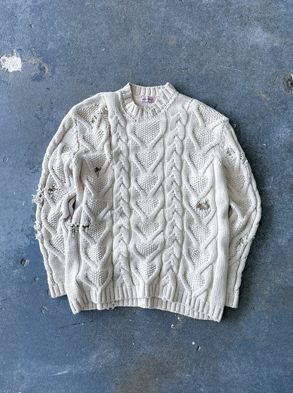 Palm Angels distressed cable knit Sweater