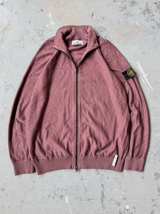 Stone Island Burgundy zip-up sweater