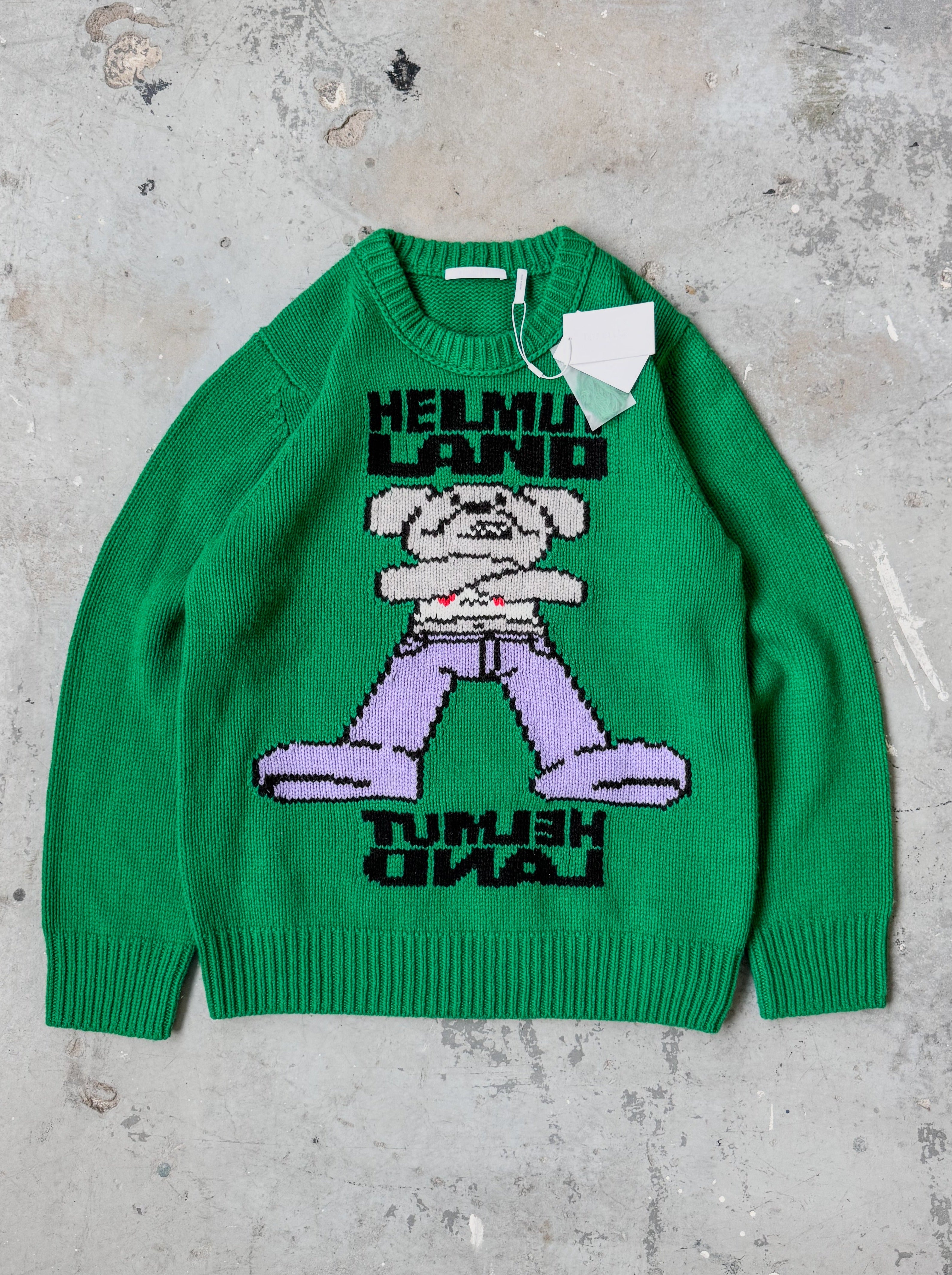 Helmut lang Dog green knit sweater - Sz L