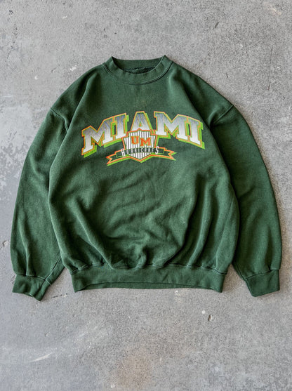 Miami Hurricanes Green Crewneck - Sz S