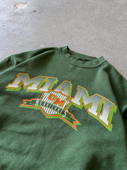 Miami Hurricanes Green Crewneck - Sz S