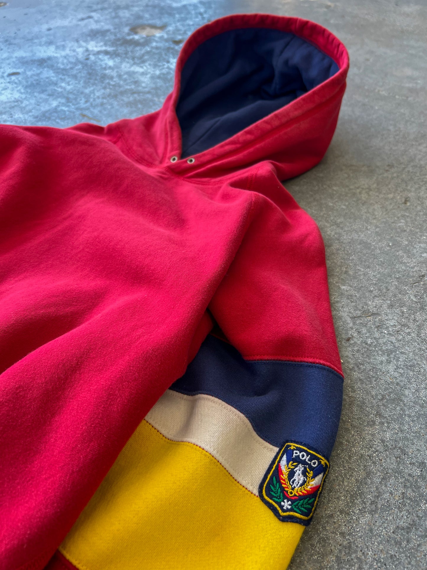 90s Polo Ralph Lauren Crest red hoodie - Sz L