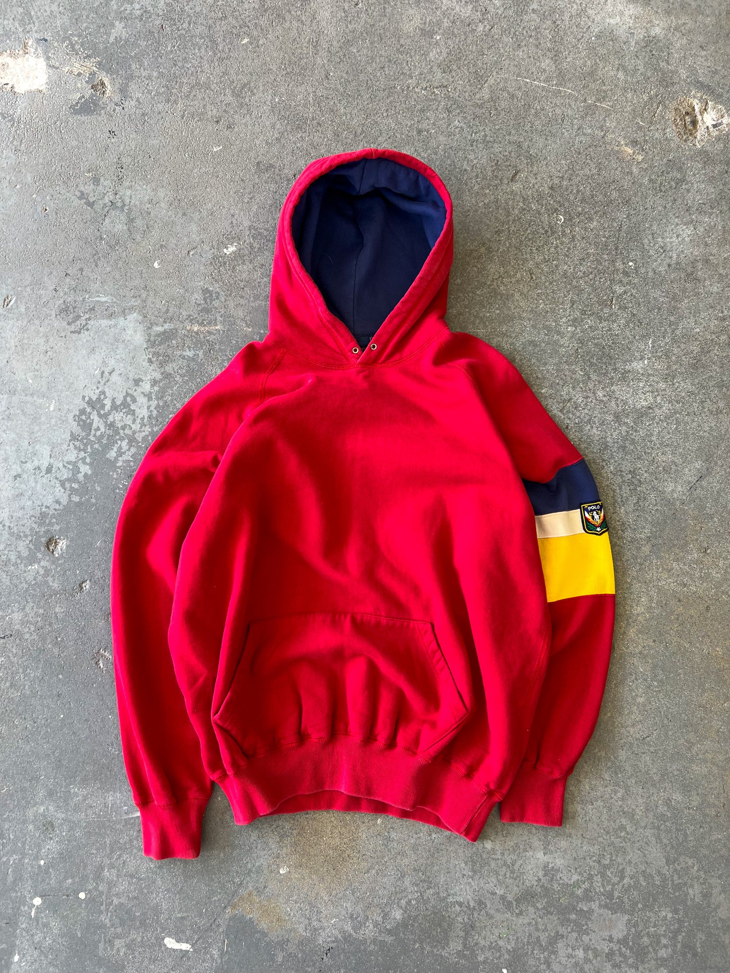 90s Polo Ralph Lauren Crest red hoodie - Sz L