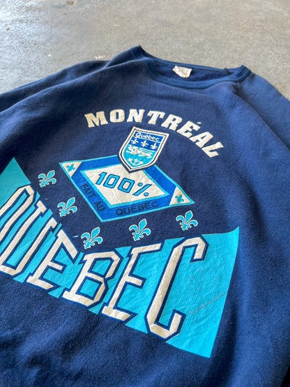 100% fait au Québec Navy Crewneck