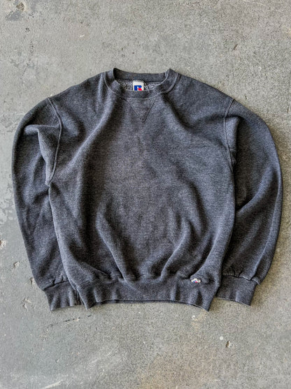 Y2K Russell blank dark grey crewneck - Sz M