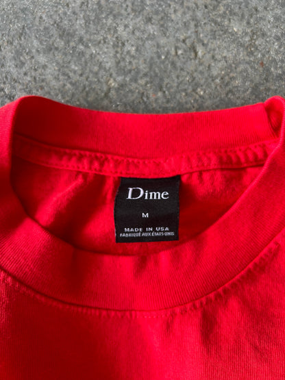 Dime MTL red embroidered tee - Sz M