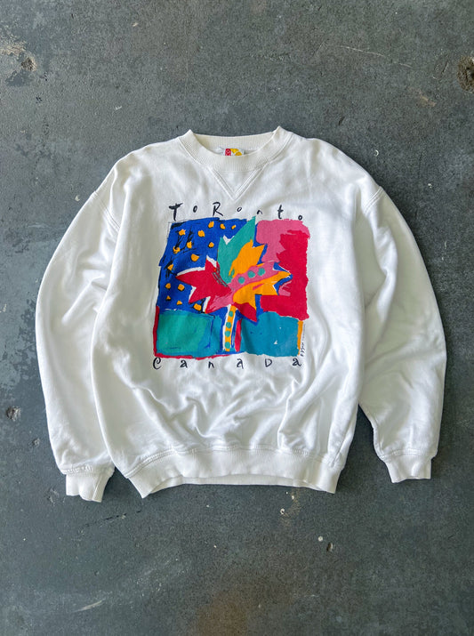 90s Toronto canada white crewneck - Sz M