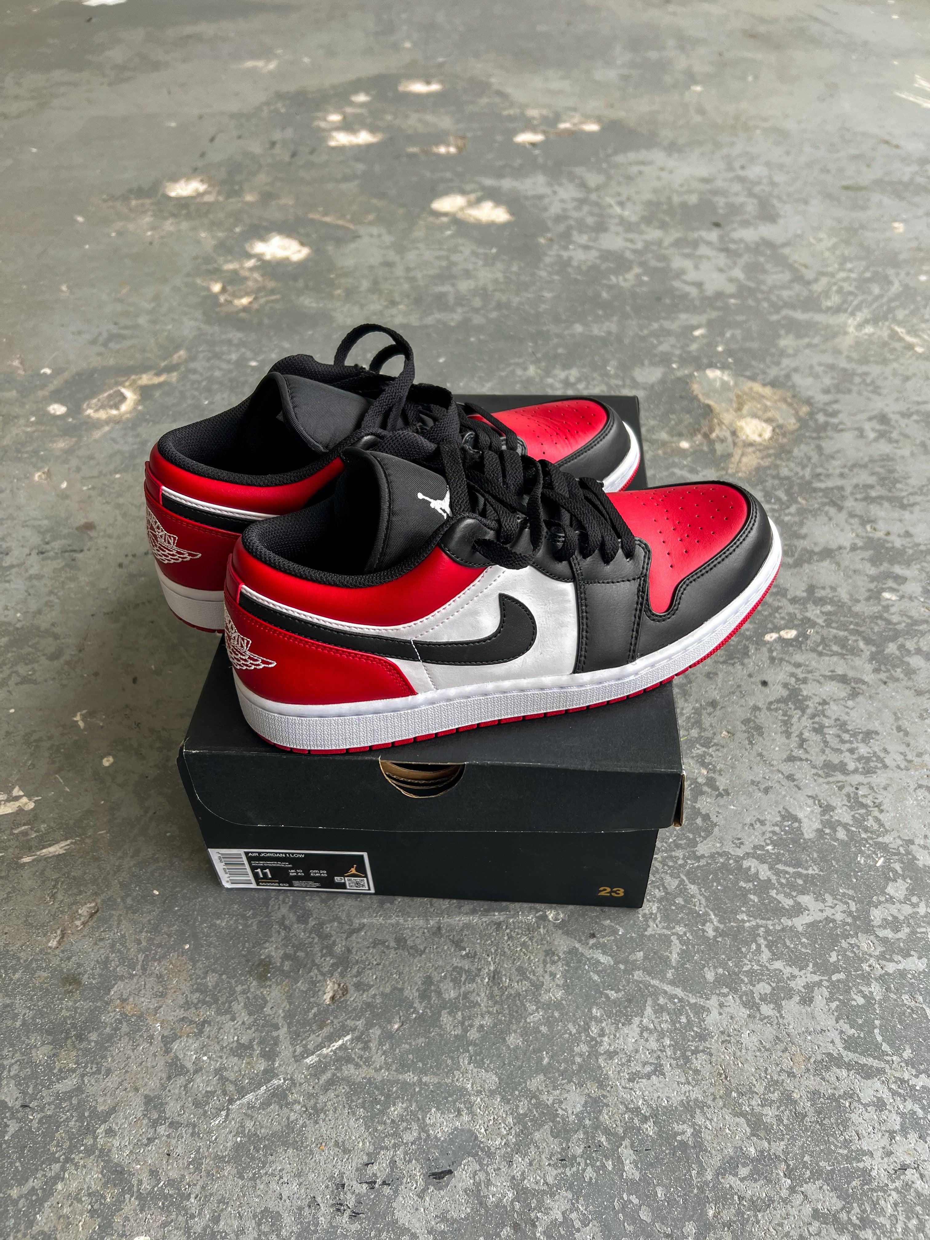 Air Jordan 1 low bred toe - Sz 11US