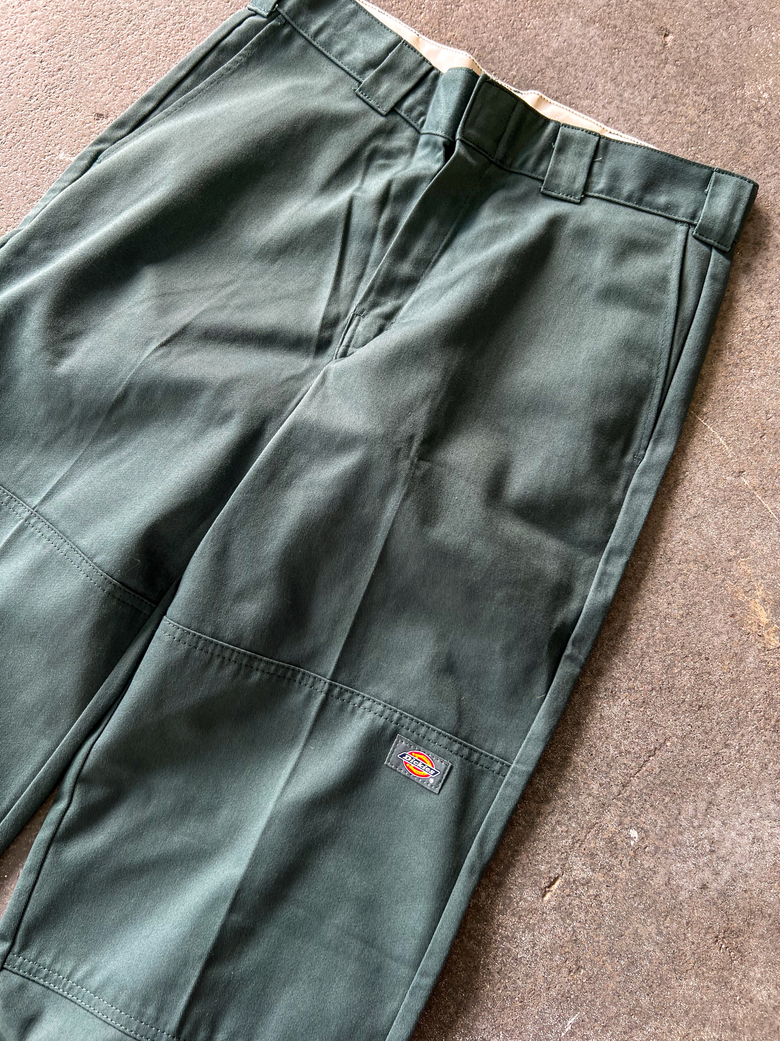 New Dickies twill work pants loose straight fit Dark Green - Sz 32/27