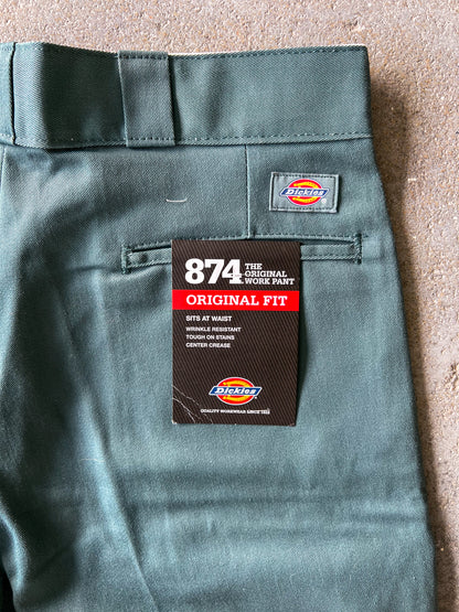 New Dickies twill work pants loose straight fit Dark Green - Sz 32/27