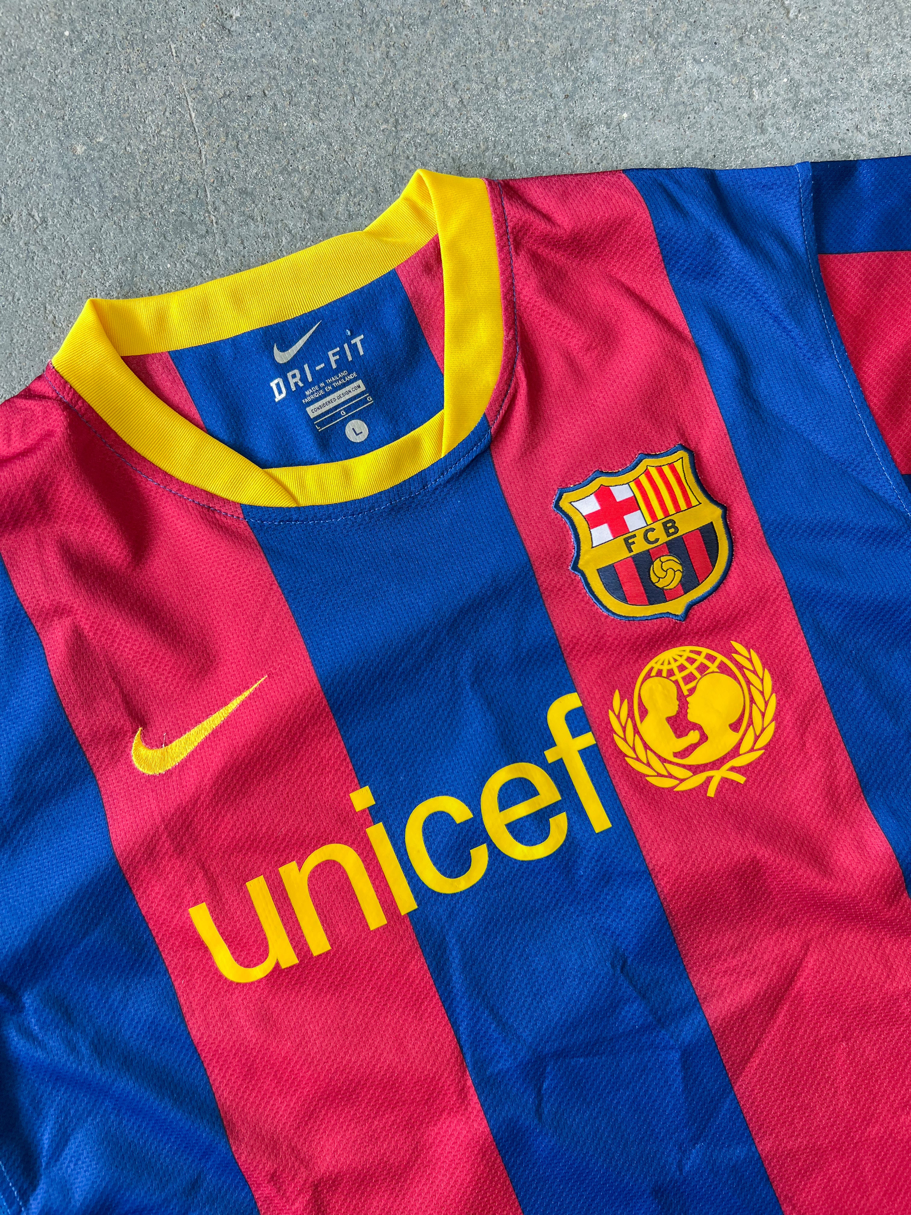 2010 Fc Barcelona Messi soccer jersey Sz L