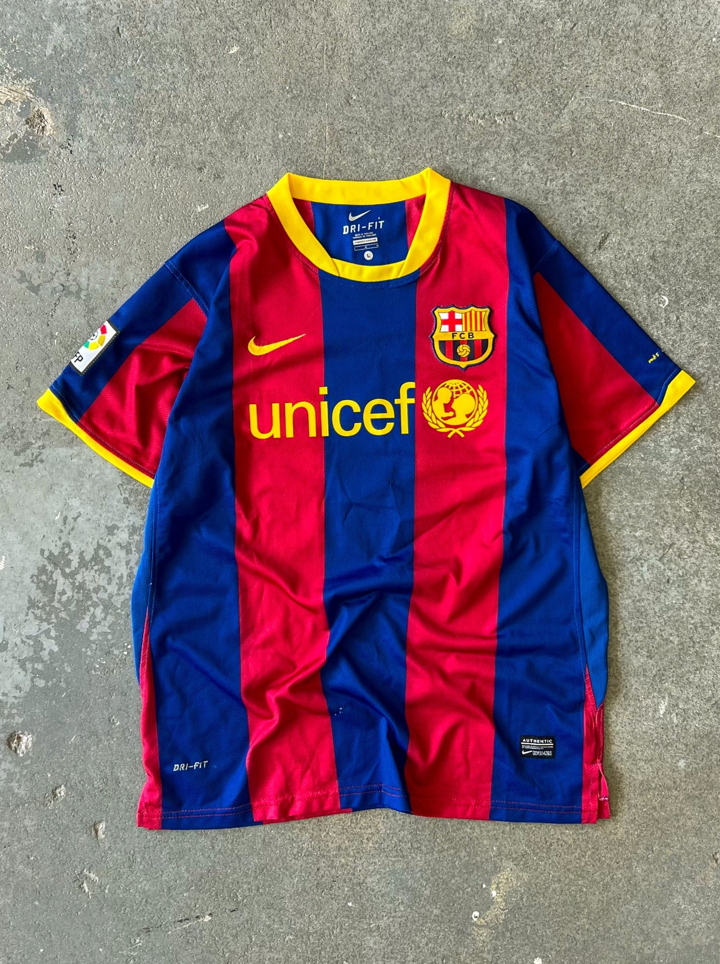 2010 Fc Barcelona Messi soccer jersey Sz L