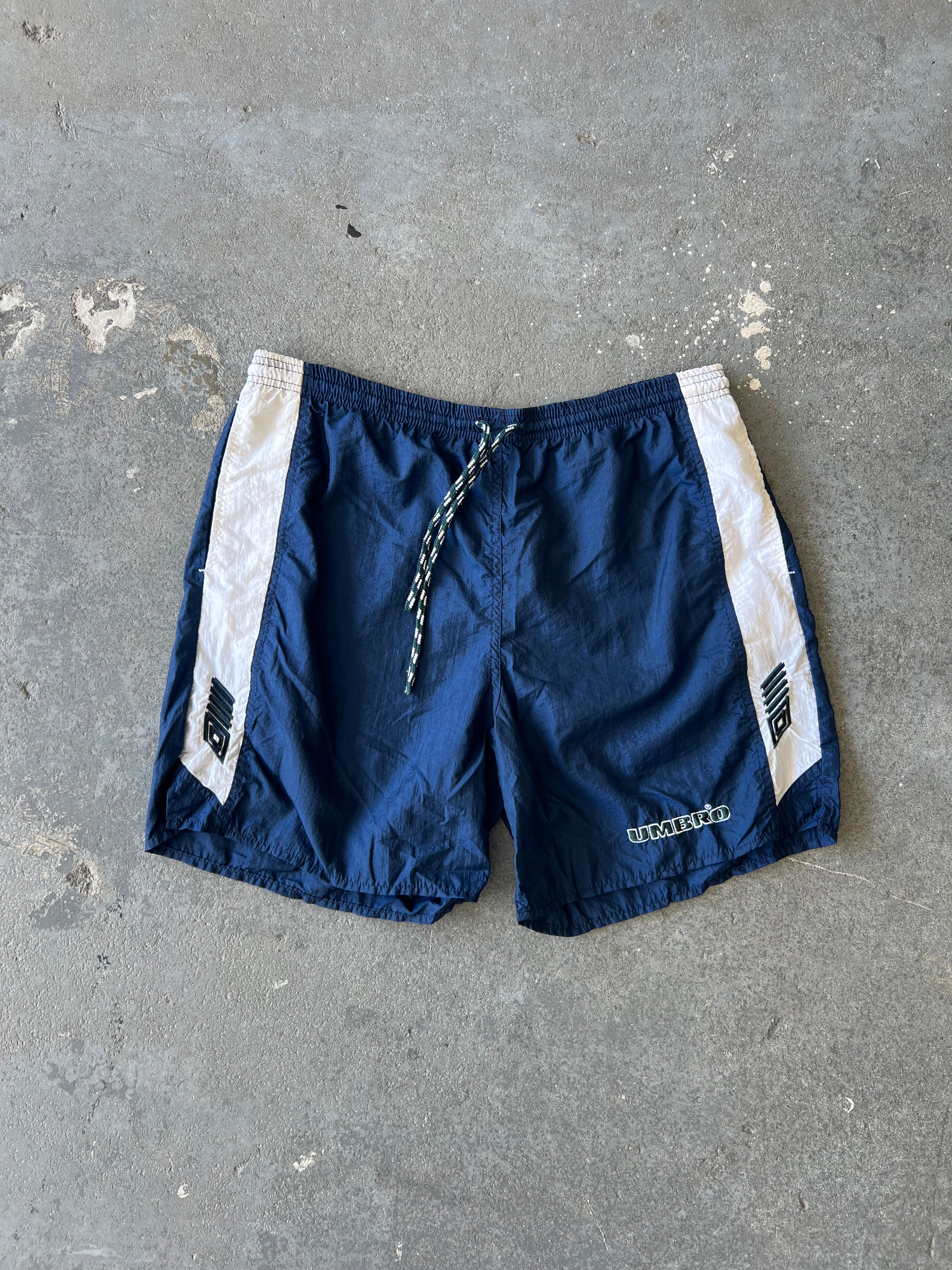 90s Umbro Nylon navy Short - Sz L