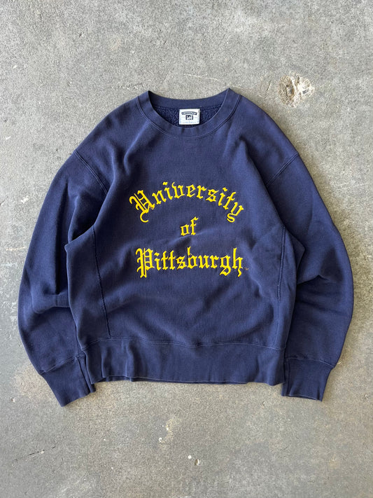 90s Lee "University of Pitttsburgh" Navy Crewneck - Sz L