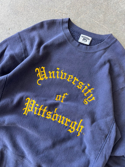 90s Lee "University of Pitttsburgh" Navy Crewneck - Sz L