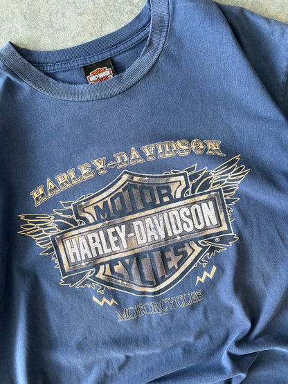 Y2K harley Davidson Kitty hawk navy tee - Sz M