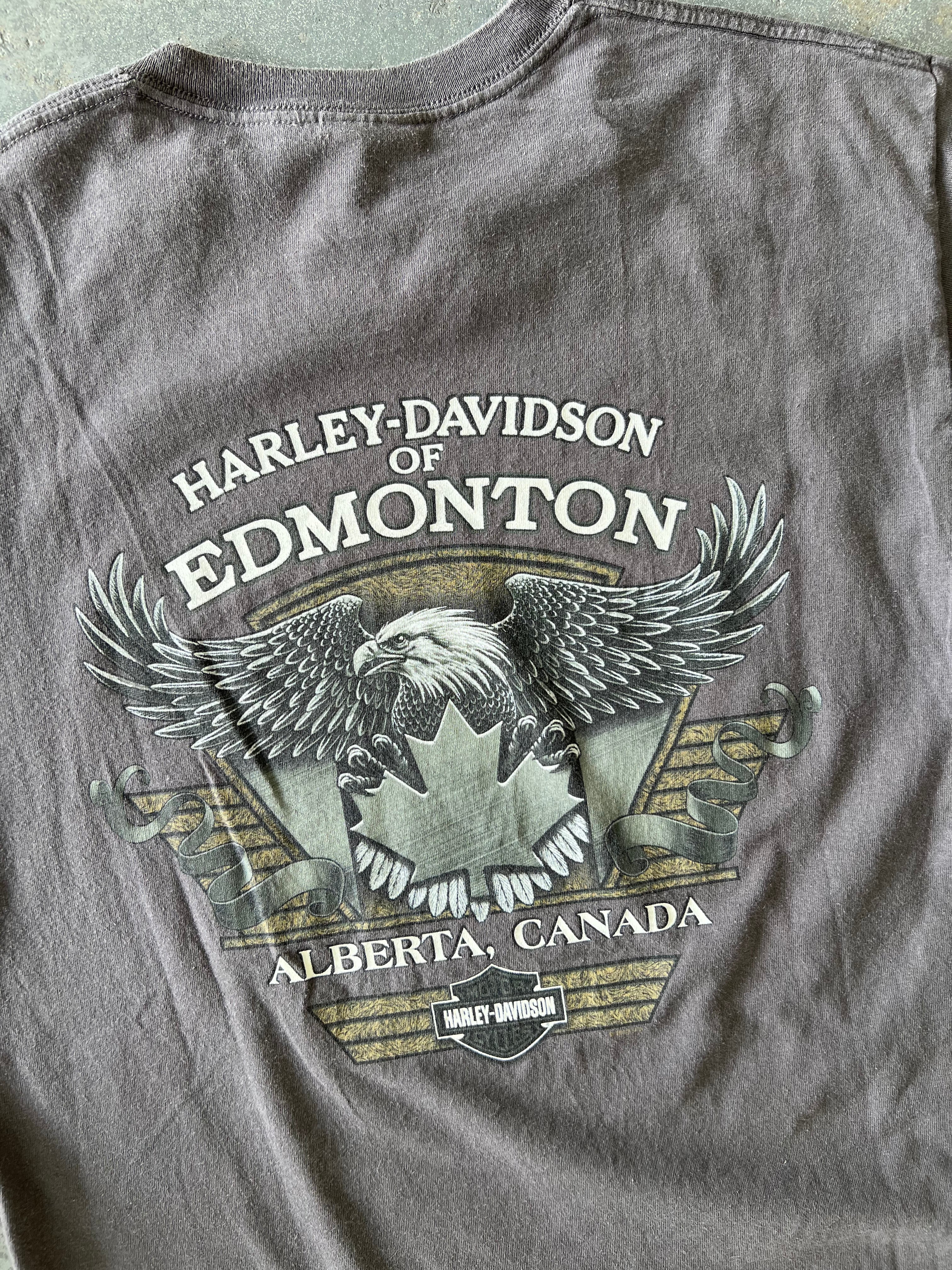 Y2K Harley Davidson Edmonton Grey tee - Sz M