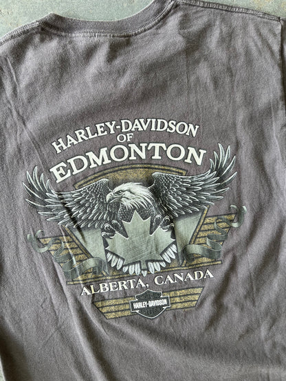 Y2K Harley Davidson Edmonton Grey tee - Sz M