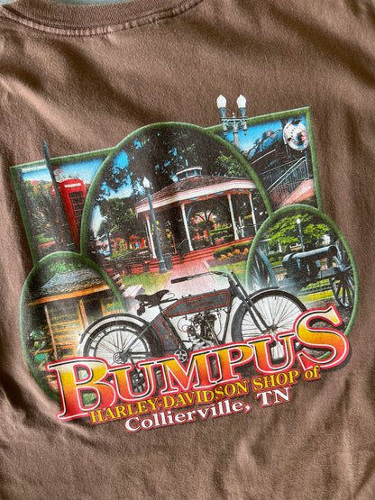 Harley davidson Bumpus Collierville brown tee - Sz M