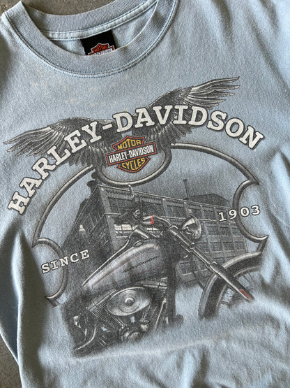 Y2K Harley Davidson Elridge's Light blue tee - Sz M