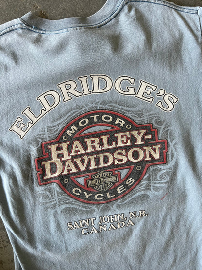 Y2K Harley Davidson Elridge's Light blue tee - Sz M