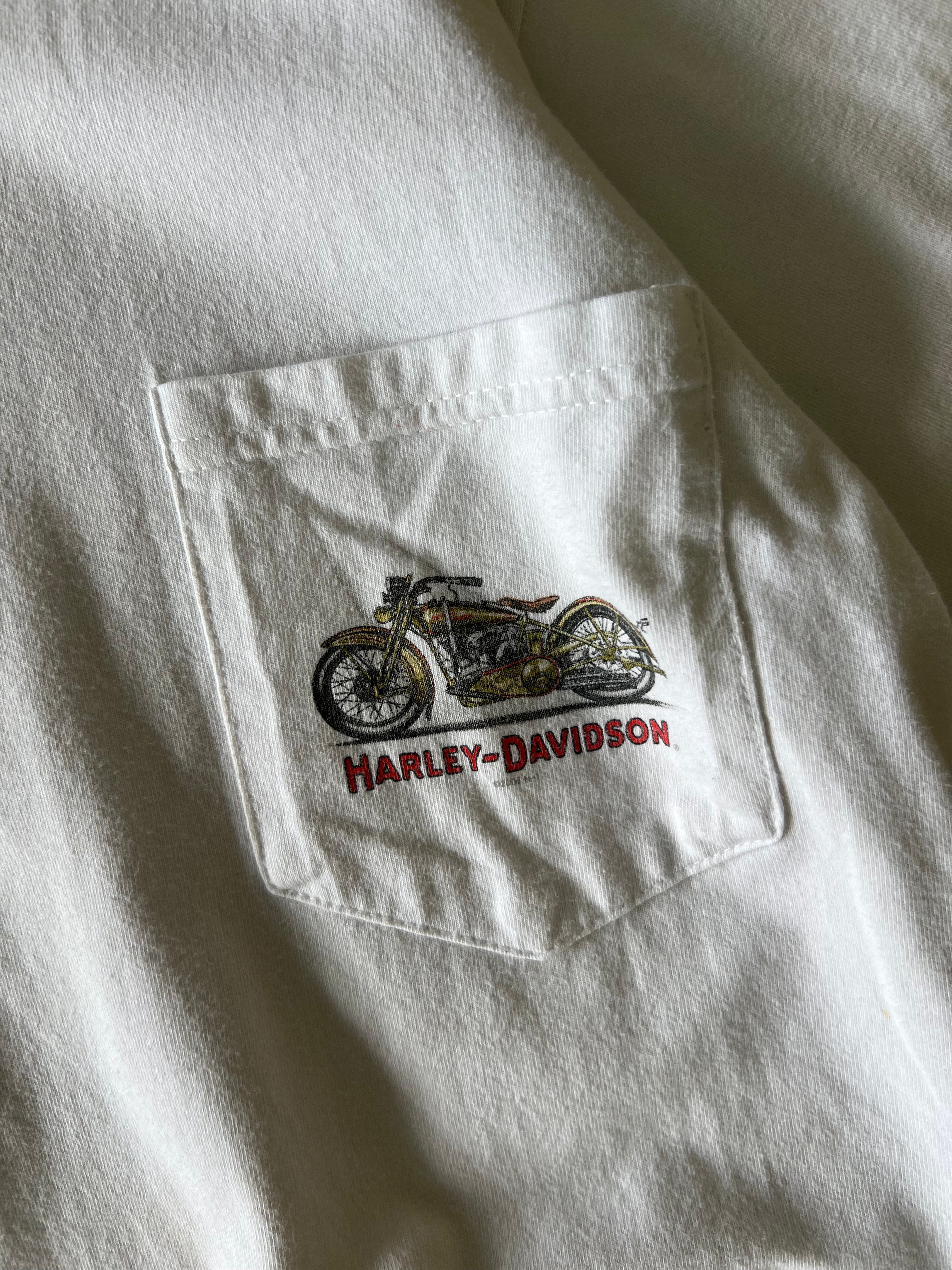 Harley Davidson White McDermott’s pocket tee -Sz M