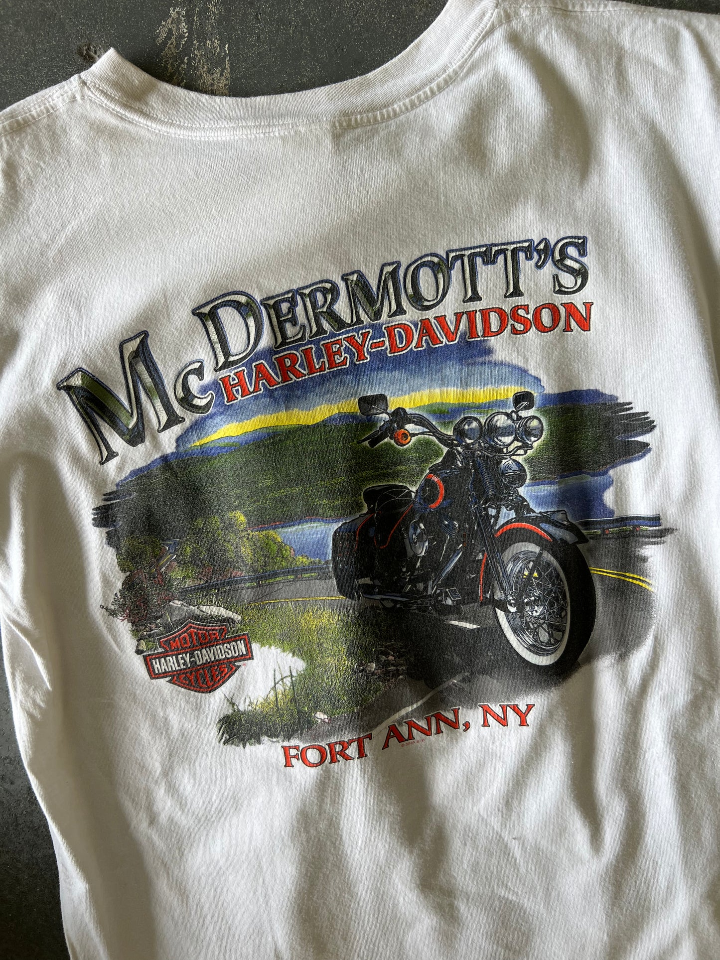 Harley Davidson White McDermott’s pocket tee -Sz M