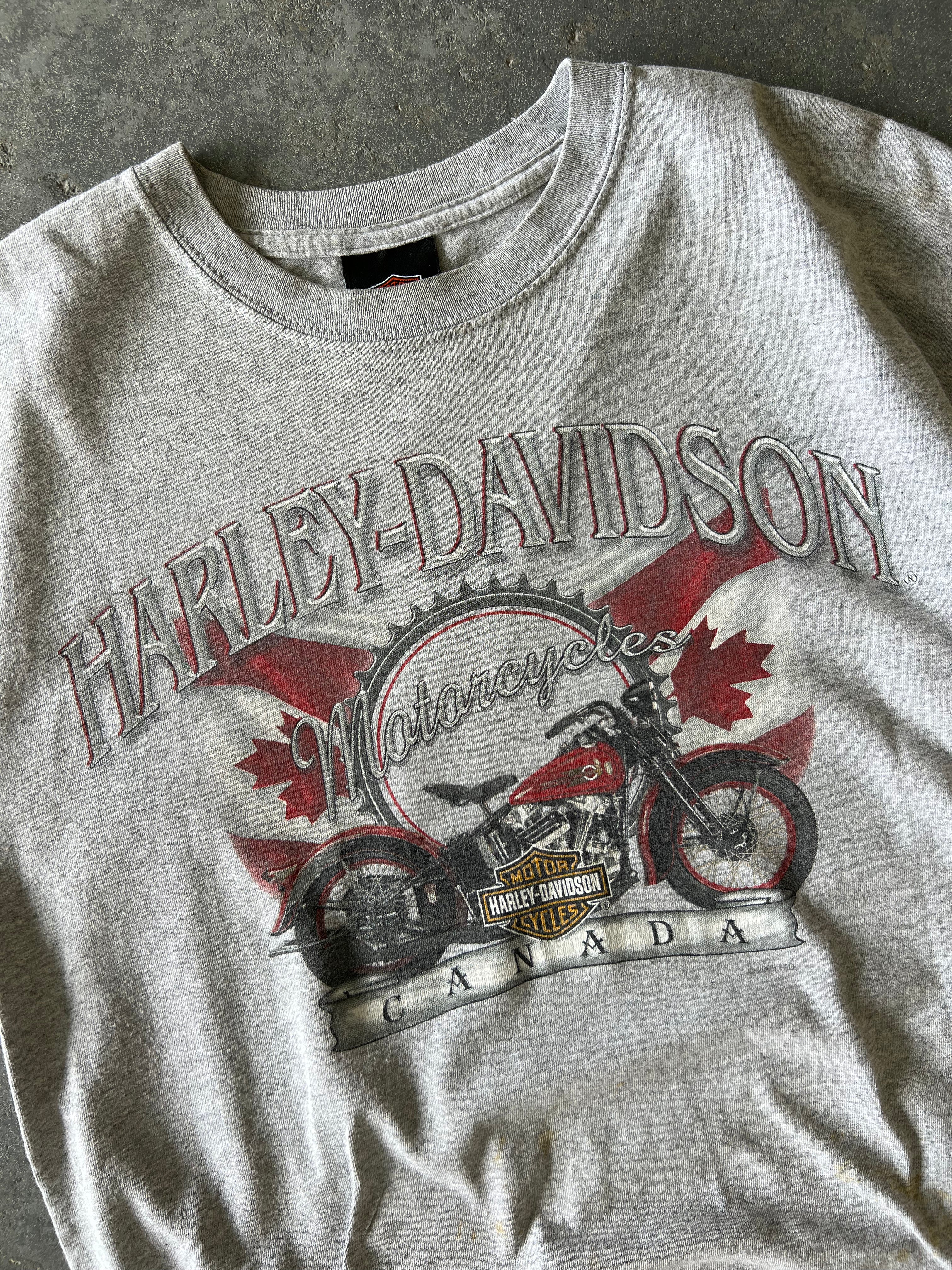 Y2K Harley Davidson Pete’s Sales and Services grey tee - Sz M