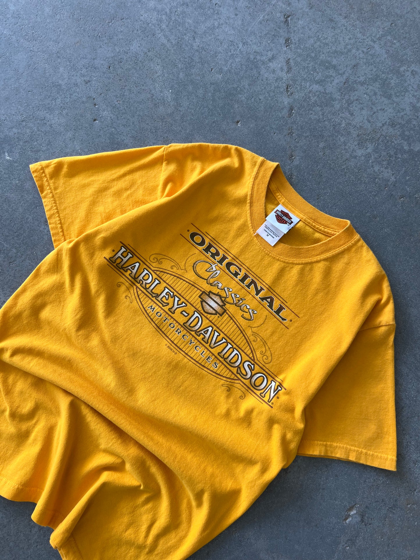 Y2K Harley Davidson 20 Years Bumpus Memphis yellow tee - Sz M