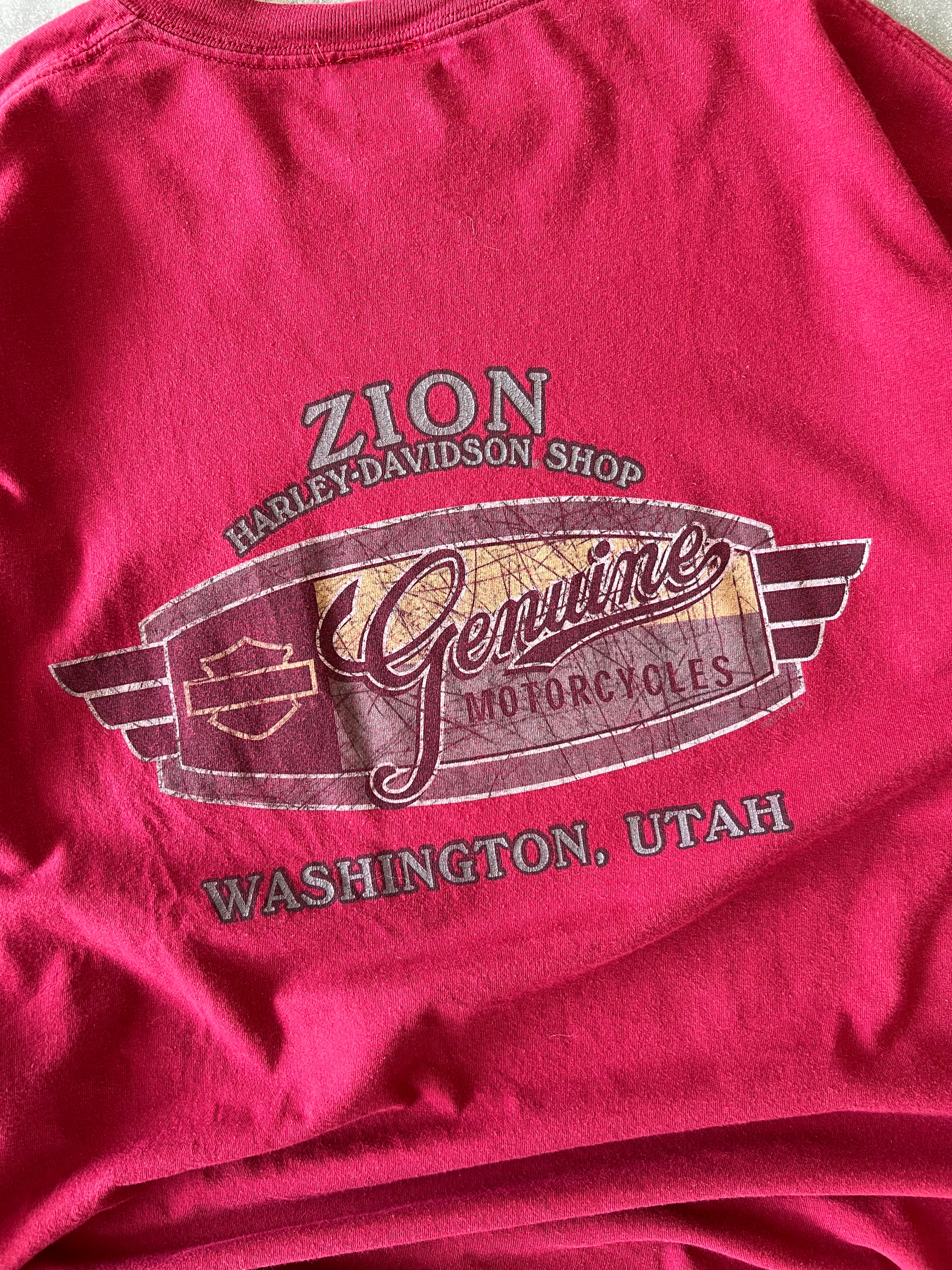 Y2K Harley Davidson Zion red Pocket tee - Sz 2XL