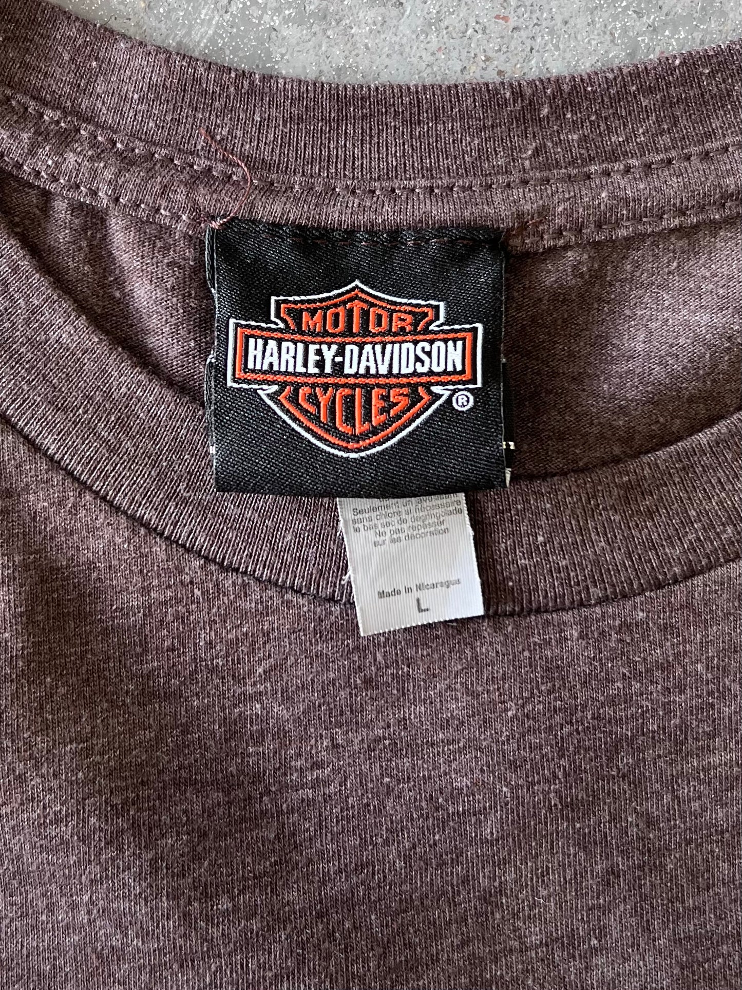 Harley Davidson High Octane. Brown tee - Sz L