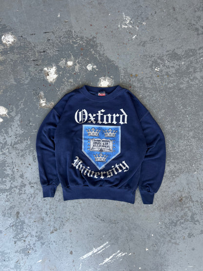 80s Oxford University Navy Crewneck - Sz M