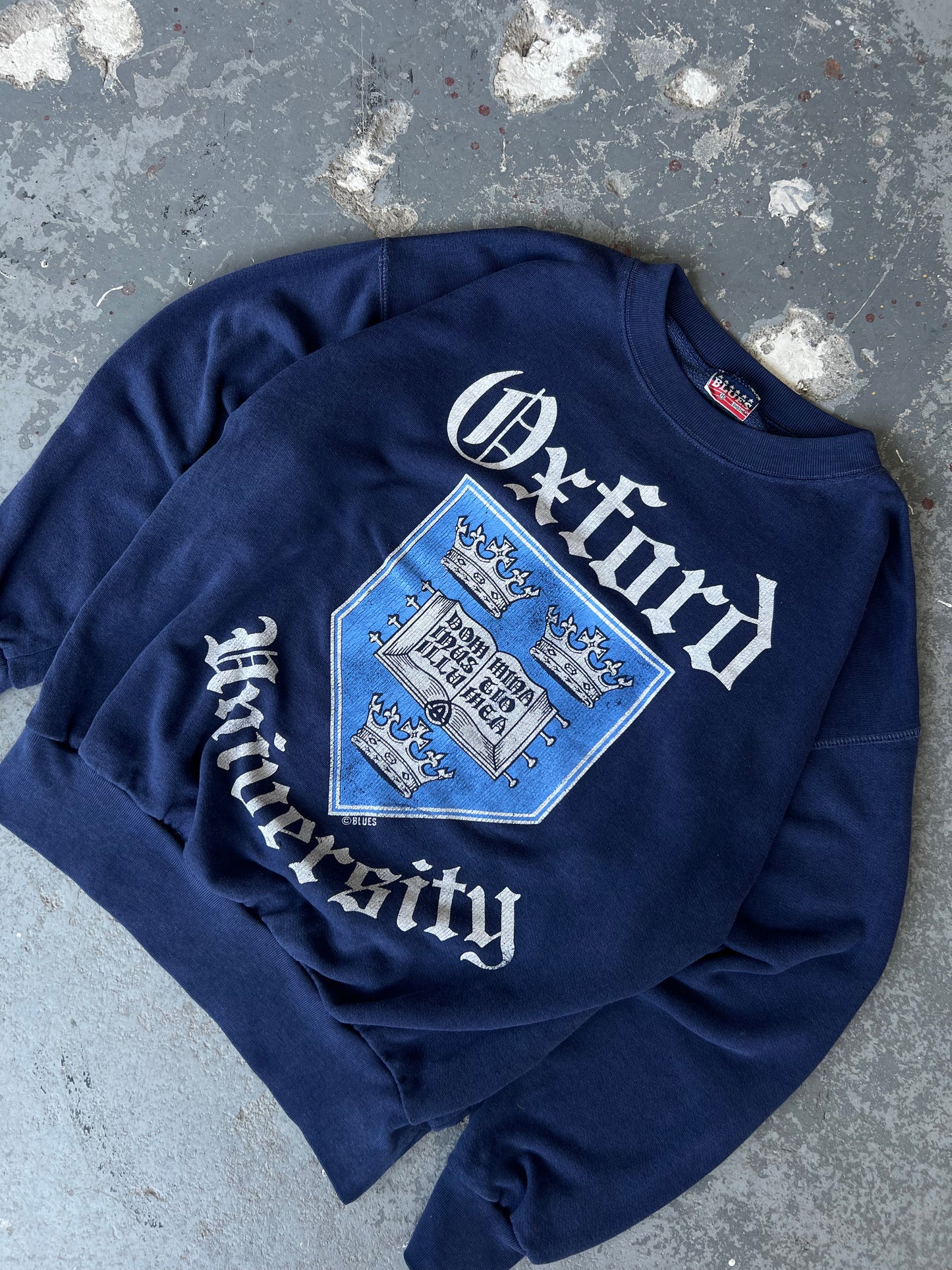 80s Oxford University Navy Crewneck - Sz M