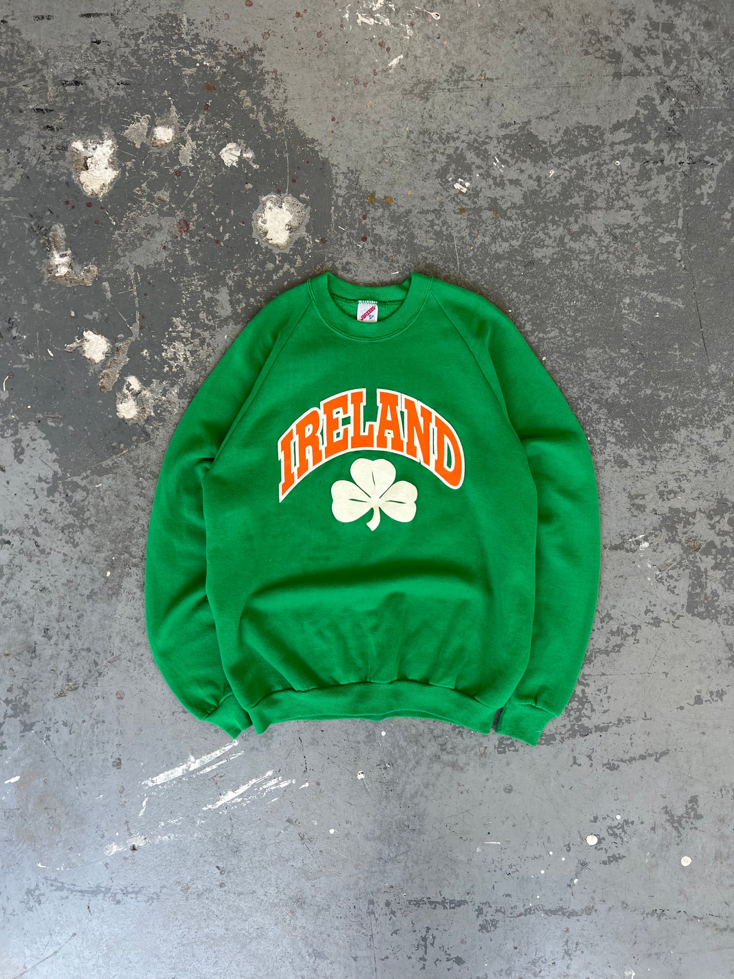 80s Ireland leaf Green Crewneck - Sz XL