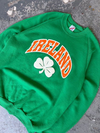 80s Ireland leaf Green Crewneck - Sz XL