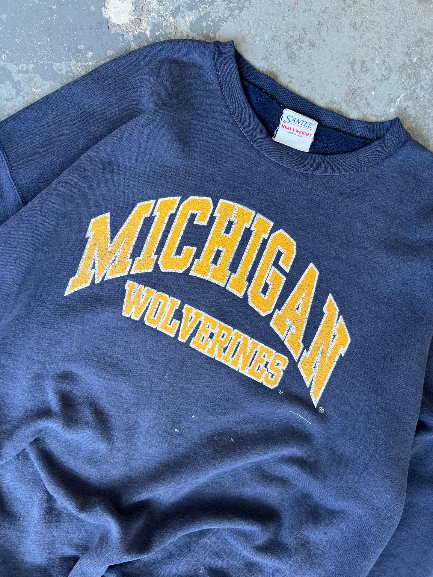 90s Michigan Wolverines distressed Crewneck - Sz XXL